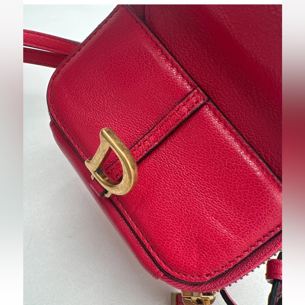 Christian Dior Saddle Shoulder Strap PouchGoatskin Mini Raspberry Pink - Picture 5 of 7